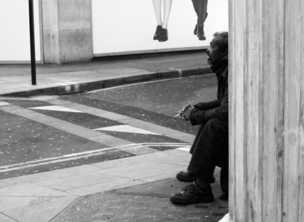 During the time I was working in Soho, London, from 2000 - 2005, I used to see this homeless guy around Oxford Street, he would repeat the phrase "yes, twenty pence, please, twenty pence" over and over. He was quite distinctive as this was all I ever heard him say, and at the time I was always on the look out for interesting people around London for a personal project I was working on. One time though I did hear him ask passers by what their favourite colour was.